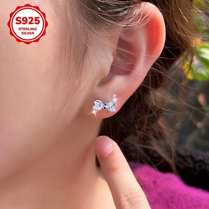 Women's 925 Sterling Silver Knot Flower Charm Earrings